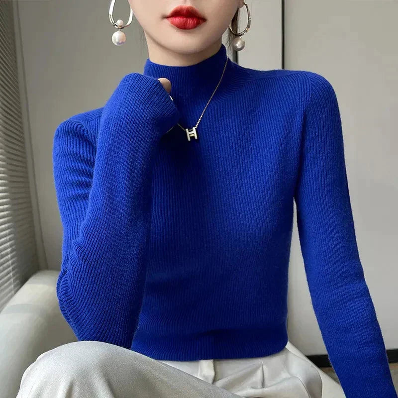 ModeGeist | Strickpullover mit Halbem Rollkragen und Langen Ärmeln