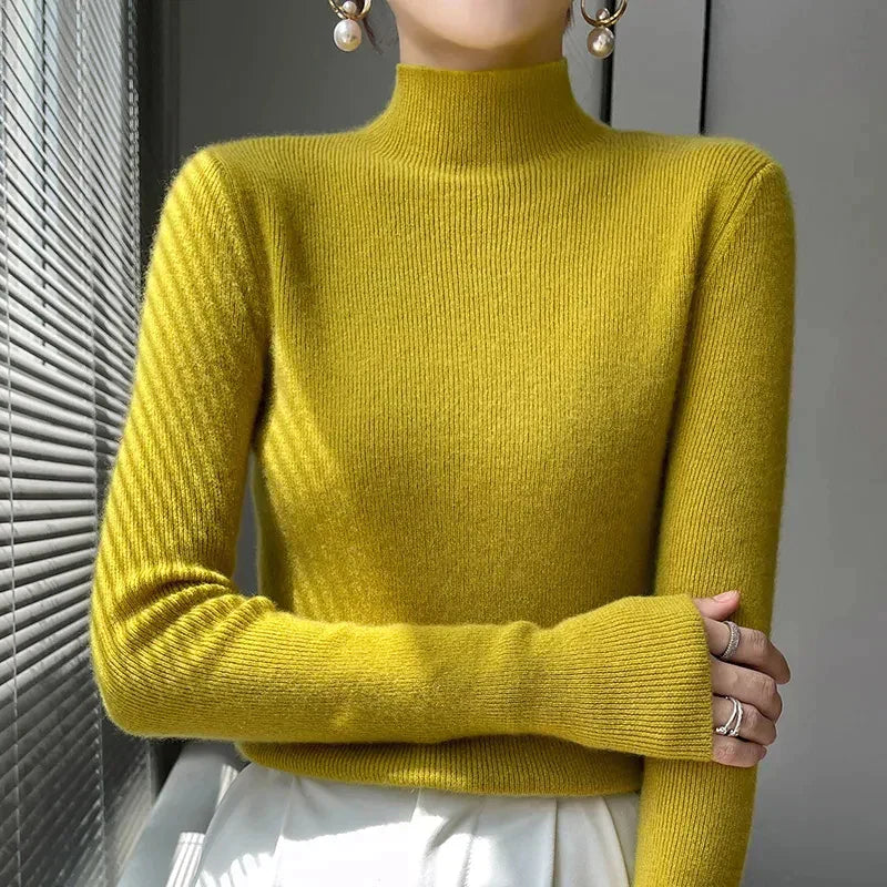 ModeGeist | Strickpullover mit Halbem Rollkragen und Langen Ärmeln