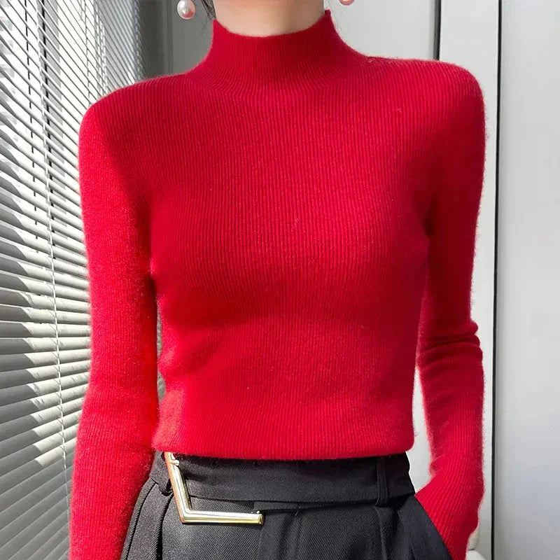 ModeGeist | Strickpullover mit Halbem Rollkragen und Langen Ärmeln