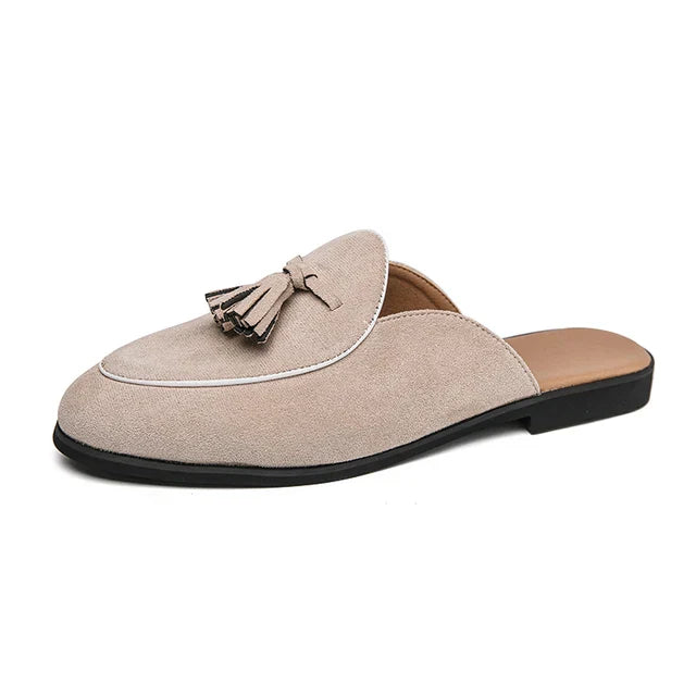 Herren-Wildleder-Halb-Loafer mit Quasten für den Sommer