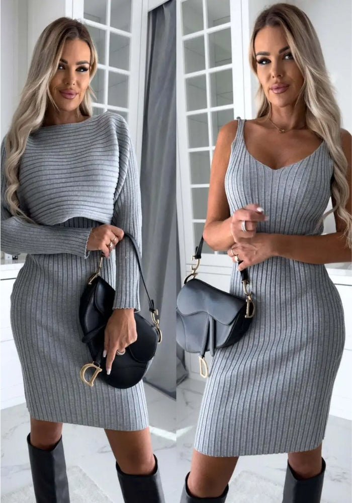 Larrisa: Edles Minikleid-Pullover-Ensemble
