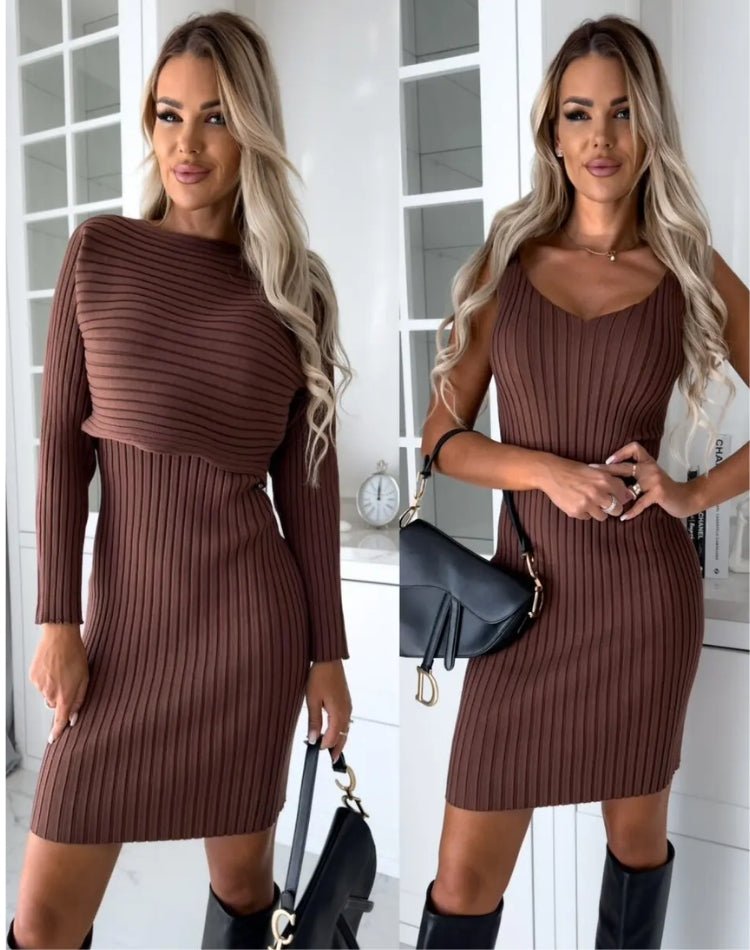 Larrisa: Edles Minikleid-Pullover-Ensemble