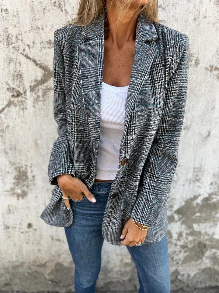 ModeGeist | Stilvolle Damen Winter Kariert Blazer