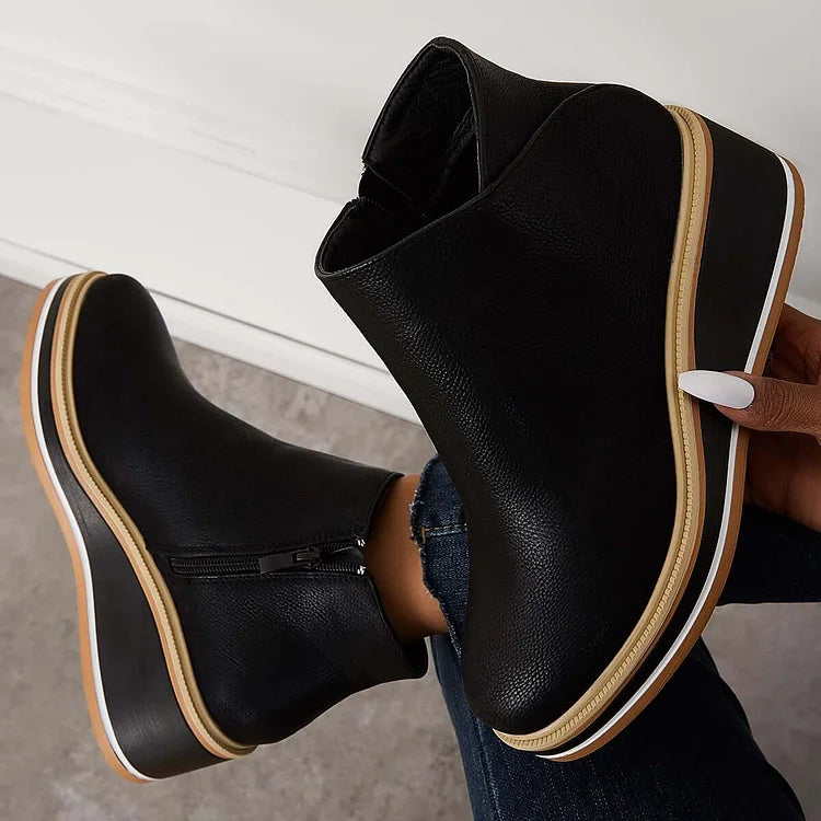 MODEGEIST Damen Moderne Stiefel Blockabsatz Mittlere Höhe Elegant