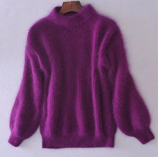 Taylor:  Locker gestrickter Angora-Pullover