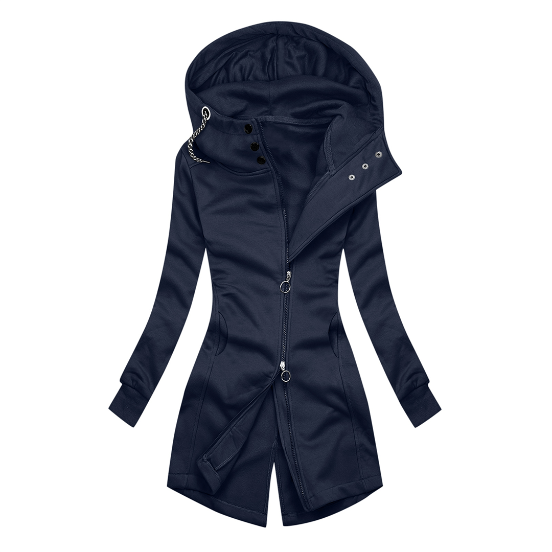 ModeGeist | Damen Slim Fit Hoodie mit hohem Kragen Jacke