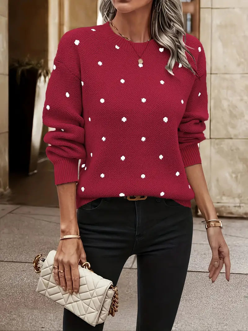 ModeGeist | Gestickter Pullover mit Punkten