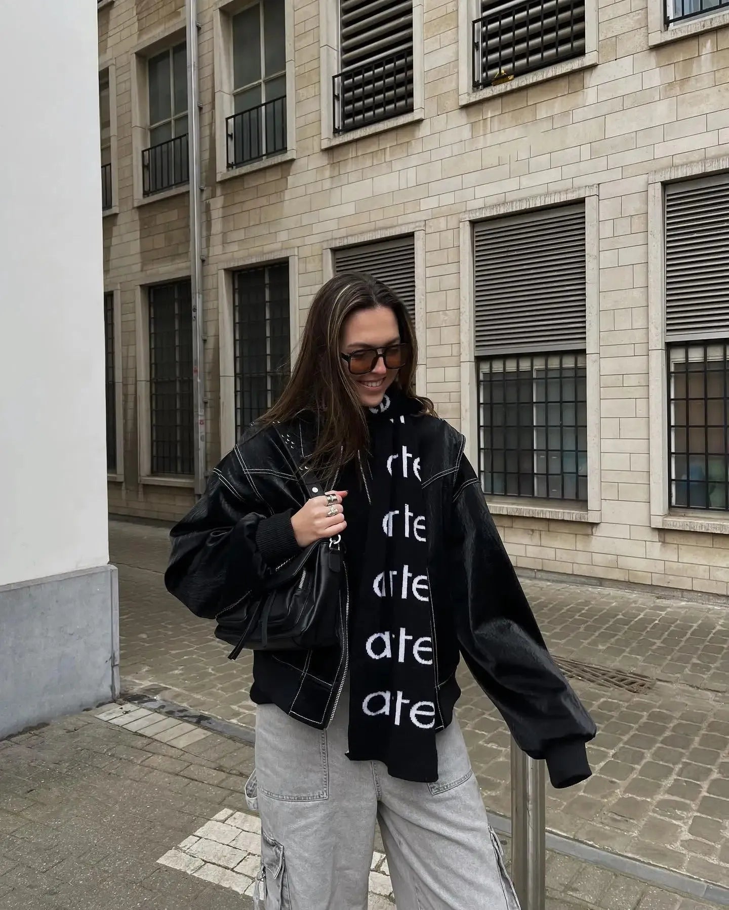 ModeGeist | Vintage-Lederblouson in Übergröße für Damen