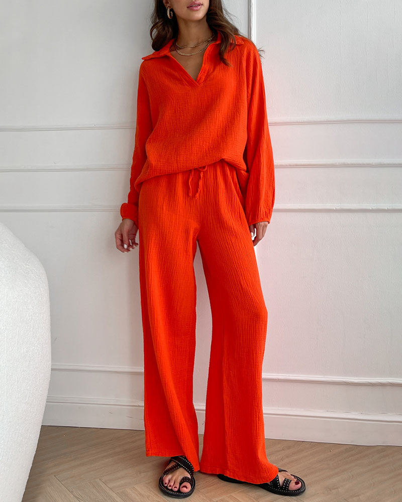NURSEL: Bluse und weite Hose im Set