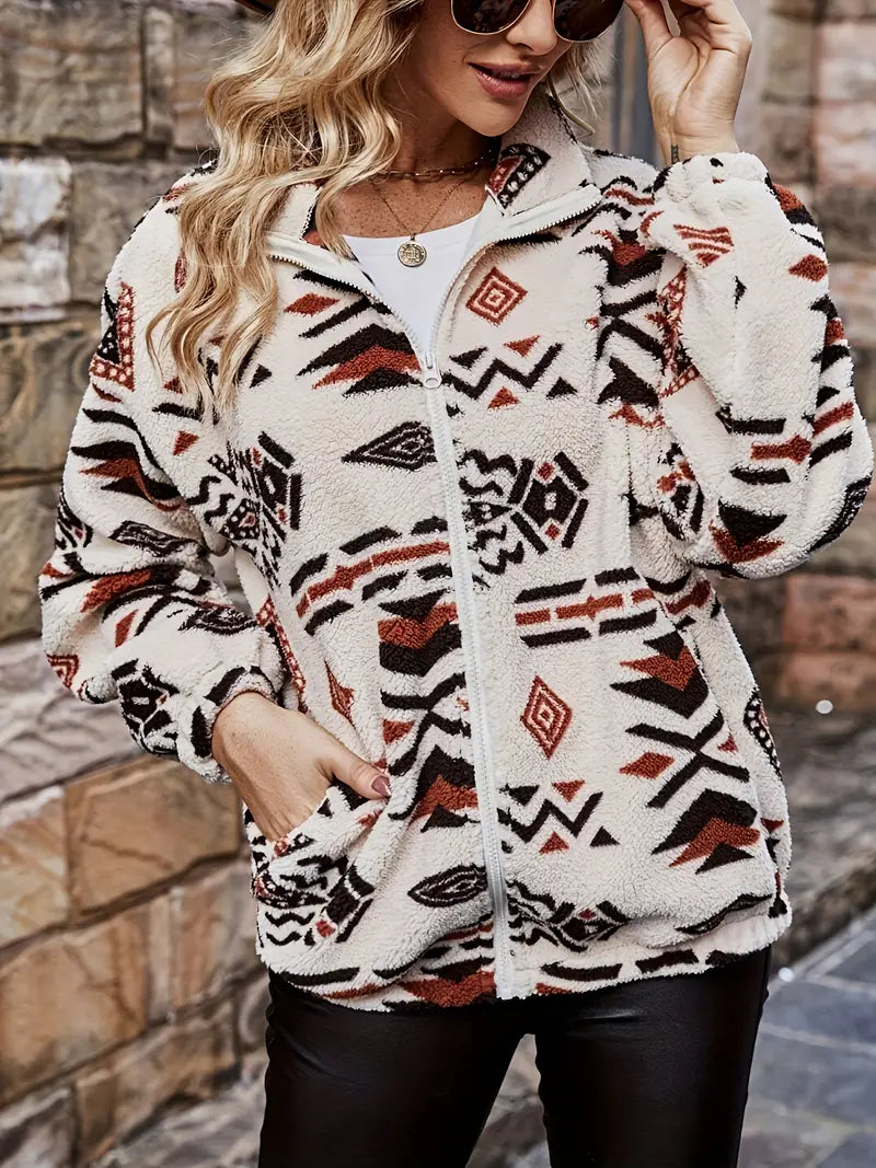Geometrisch gemusterte Eystira-Jacke im eleganten Design
