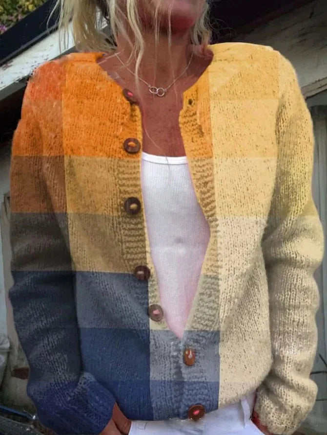 Damen-Strickjacke im klassischen Blumendesign