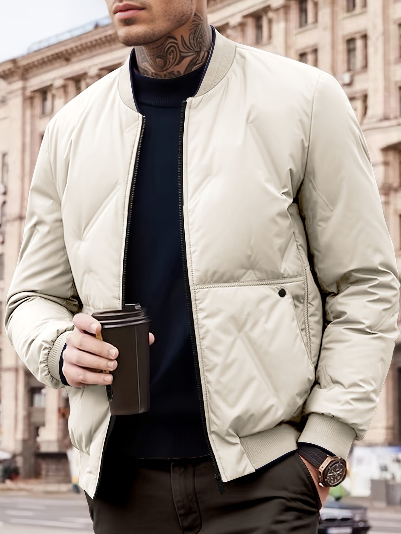 ModeGeist | Moderne Bomberjacke Polyester Stil und Komfort
