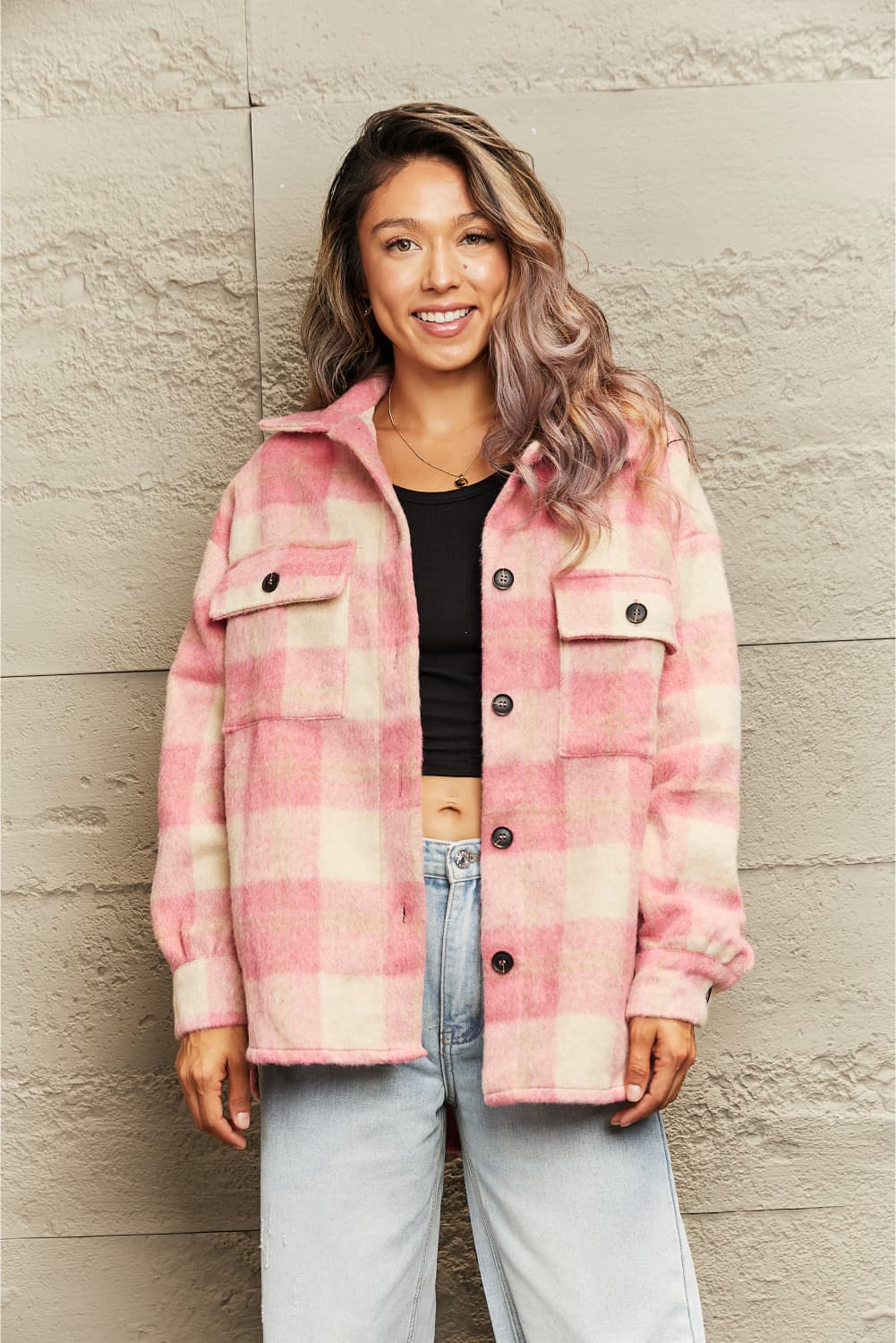 ModeGeist | Karierte Kragenknopf Jacke