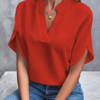 Damen-Chiffonbluse mit V-Ausschnitt von Fudus für den Sommer