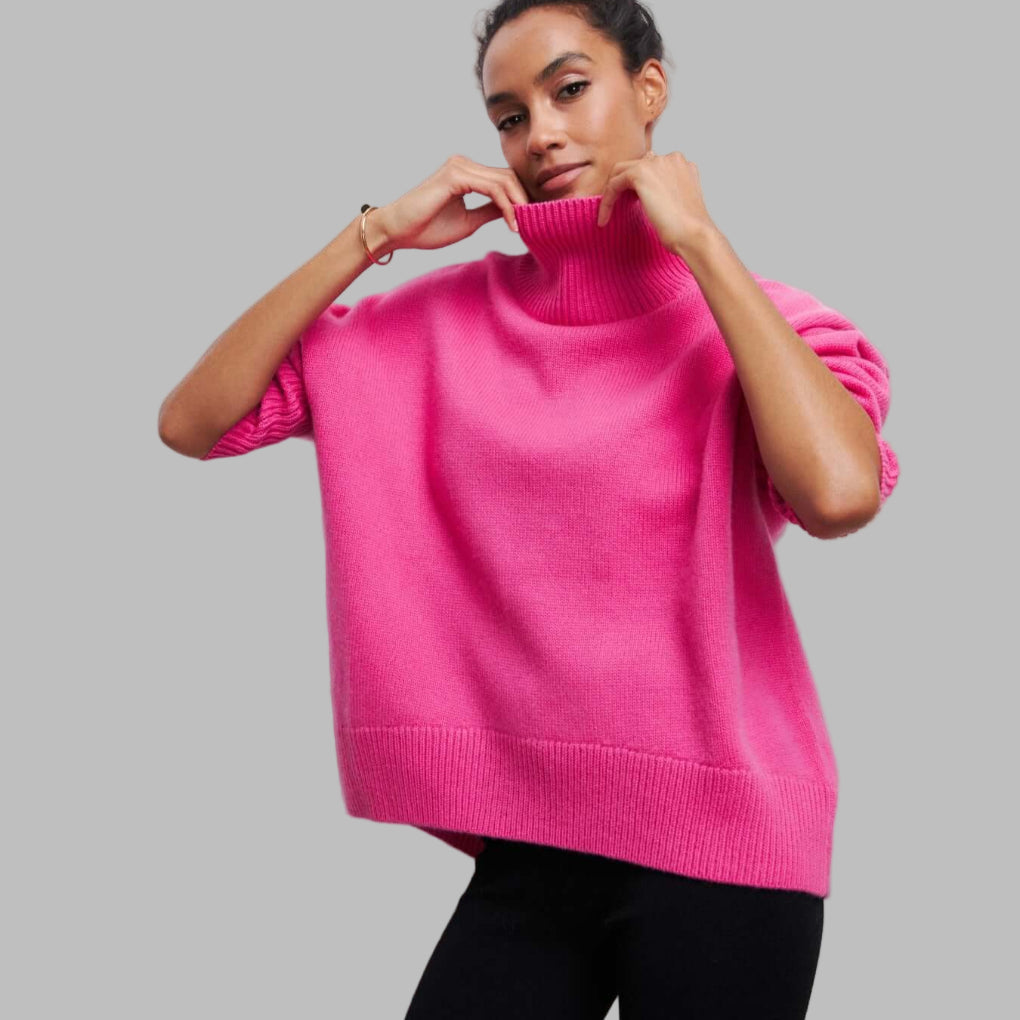 ModeGeist | Pullover - Damen Herbst Oversized Hochkragenpullover