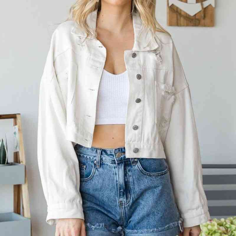 ModeGeist | Zeitgenössische Denim Jacke mit Kragen