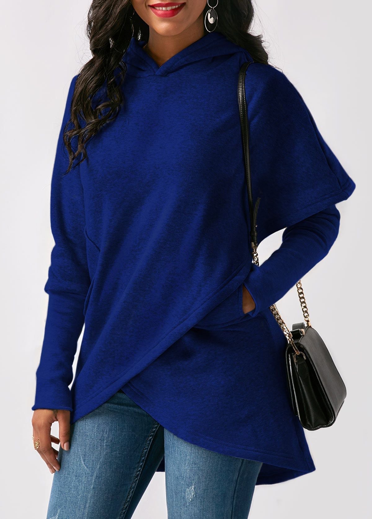 ModeGeist | Hoodie - Damen Herbst Trendy Asymmetrischer Hoodie