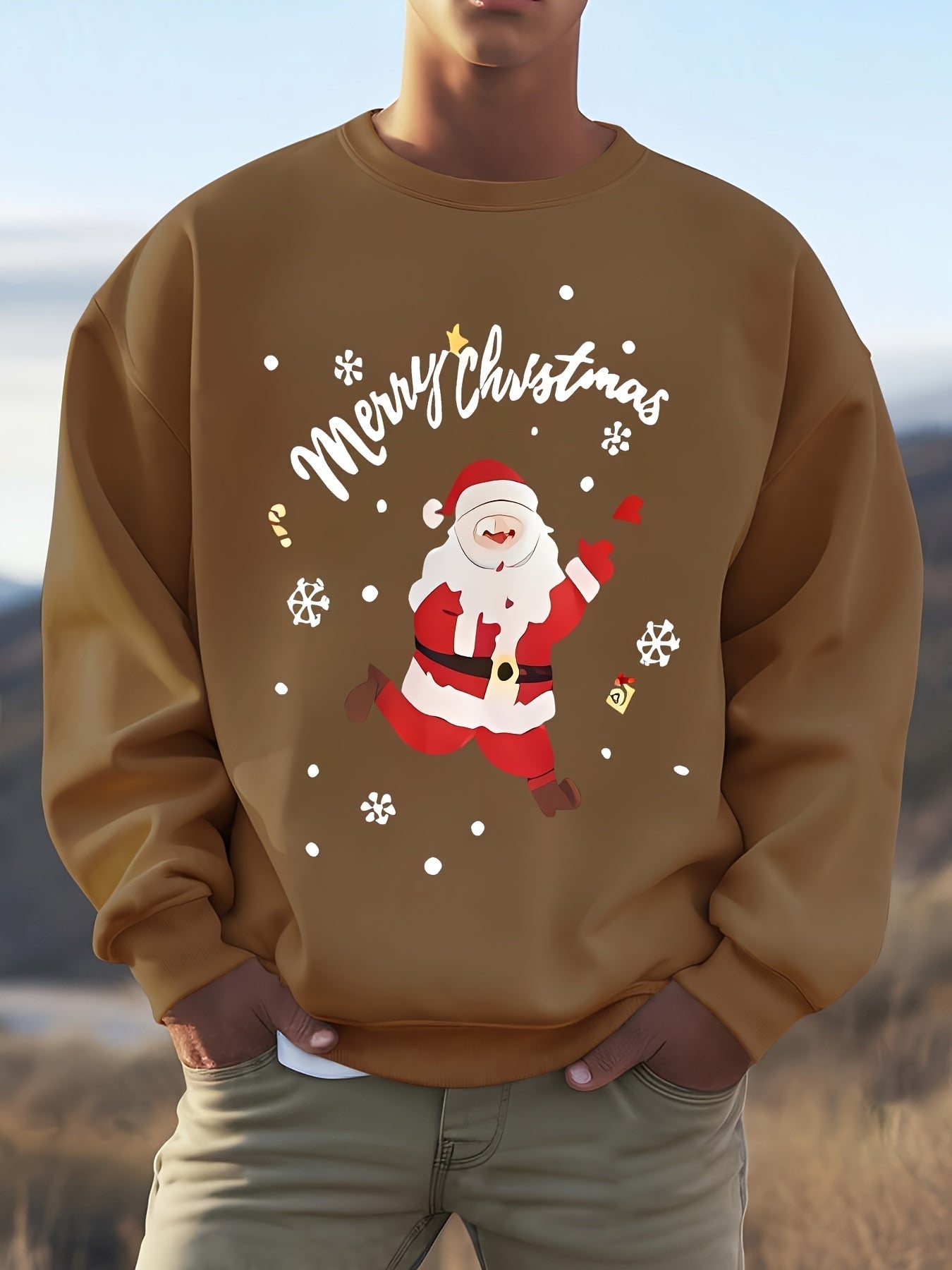 ModeGeist | Sweatshirt mit Weihnachtsmotiv Baumwolle Frohe Weihnachten Design