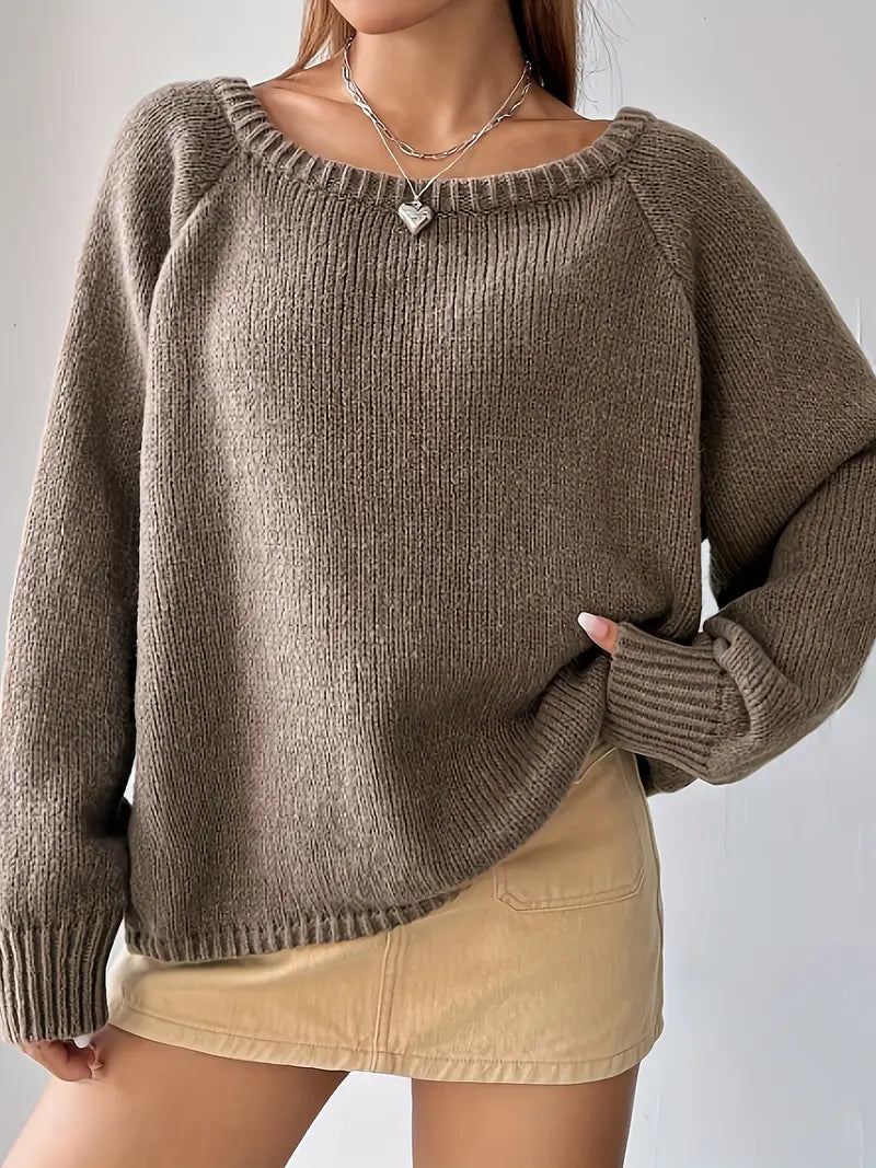 ModeGeist | Rundhalsausschnitt Raglanärmel Pullover