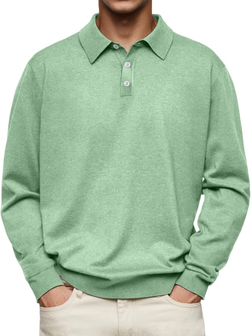 Dalvin – Casual und komfortables Langarm-Polohemd mit Revers