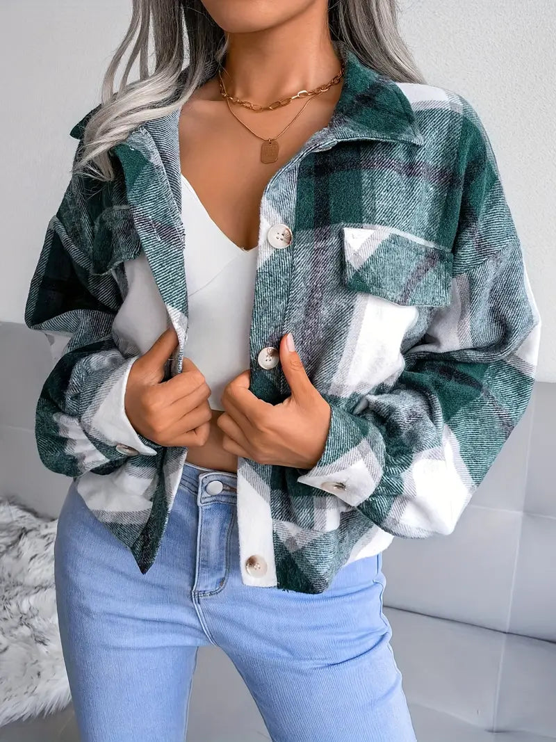 ModeGeist | Karierte Flanelljacke - Kurzschnitt