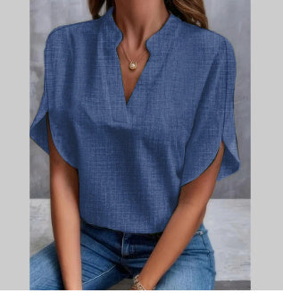 Damen-Chiffonbluse mit V-Ausschnitt von Fudus für den Sommer