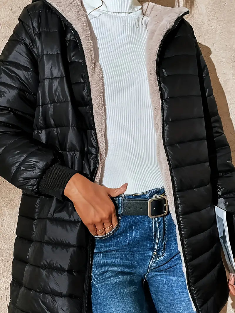 ModeGeist | Fleece Gefütterte Jacke mit Reißverschluss