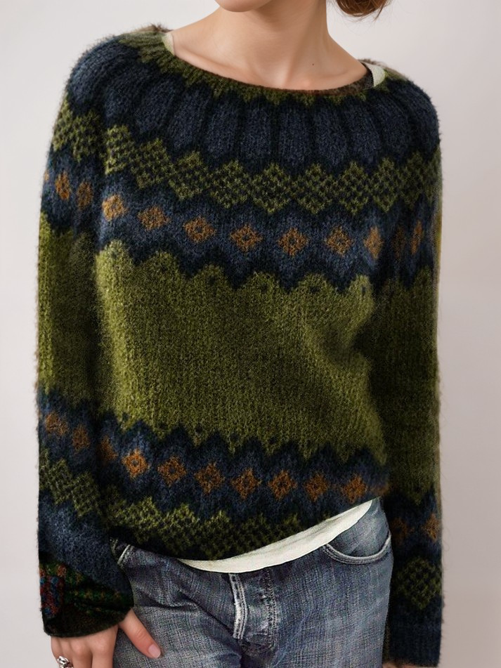 ModeGeist | Nordisk Strickpullover Weiche Wollmischung Gemütliche Eleganz