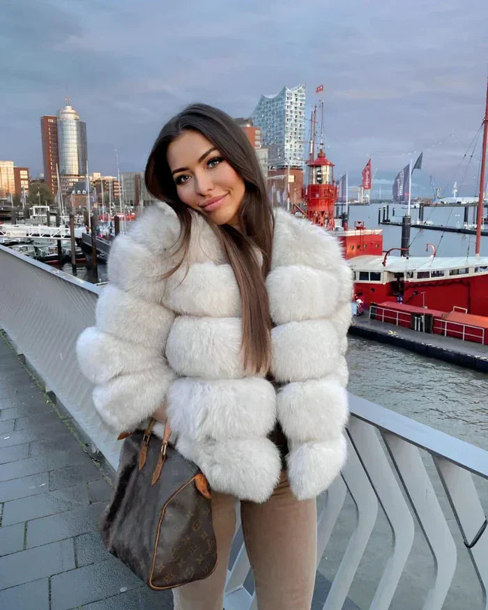 ModeGeist | Kunstfell Puffermantel Kurze Plüsch Winterjacke