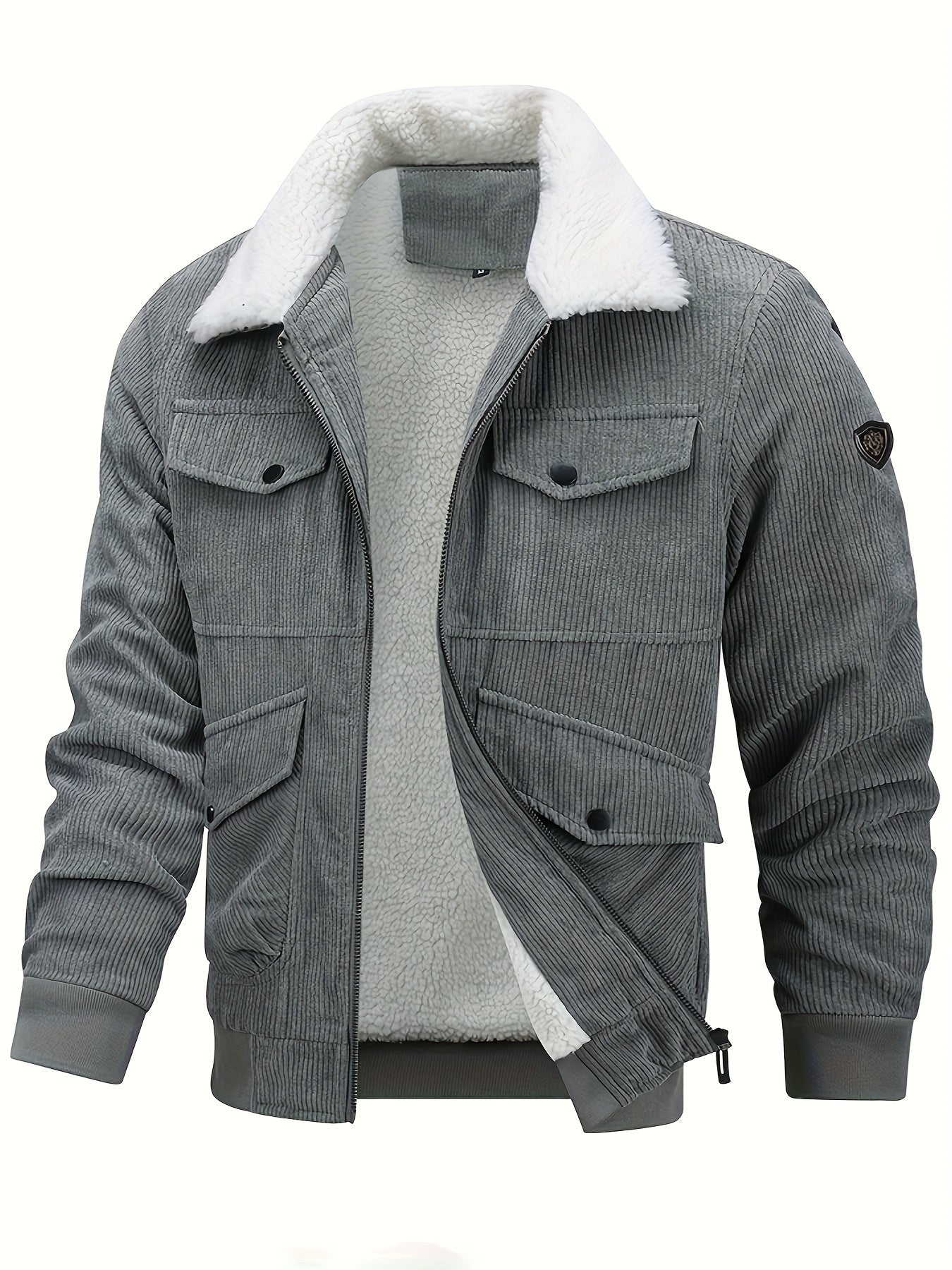 ModeGeist | Warmen Jacke mit Cord und Fleecefutter Cordura und Polyester Robuste und Bequeme