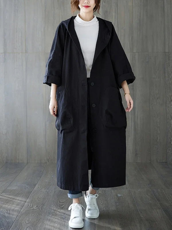 Damen Trenchcoat Luisa mit Kapuze