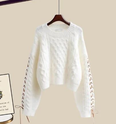 ModeGeist | Strickpullover Weite Lockere Beine Zweiteiliges Satz