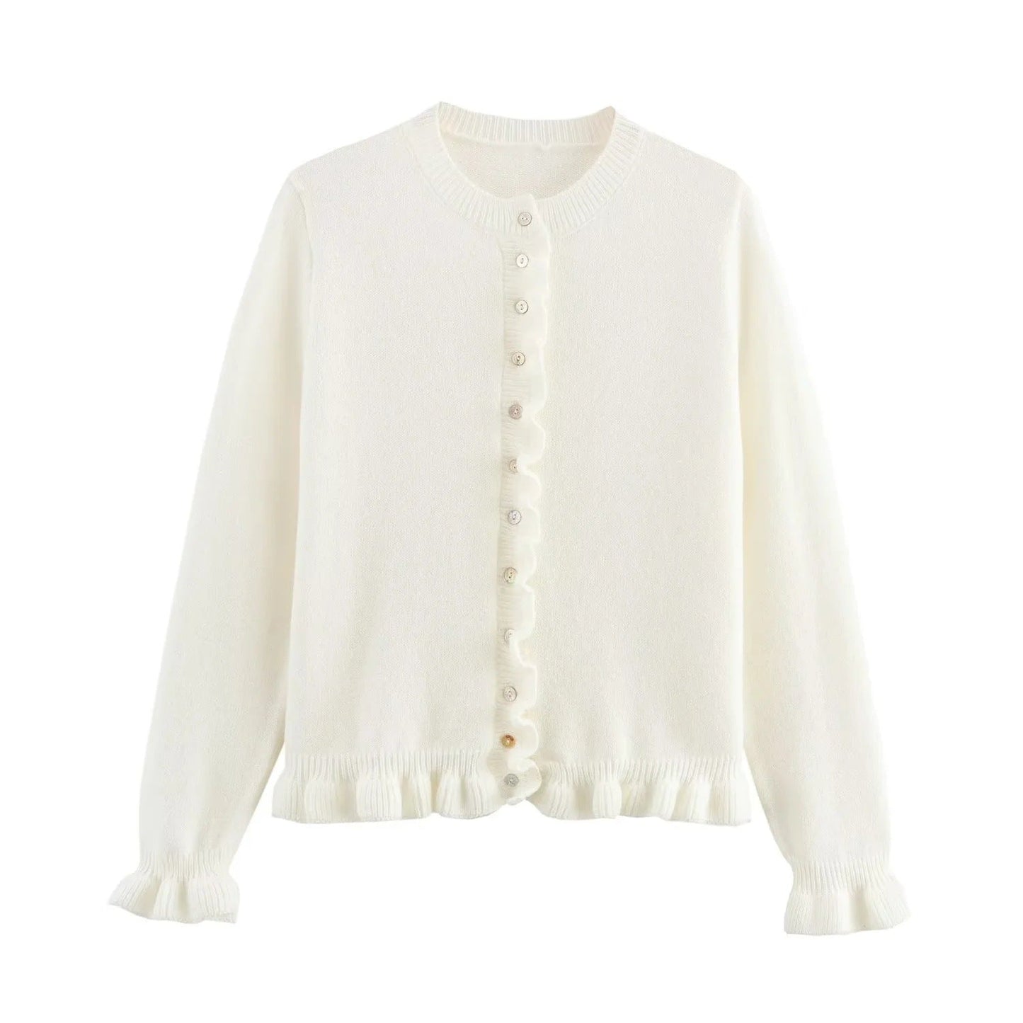 ModeGeist | Damen-Cardigan mit Knöpfen, schickes Lagen-Oberteil