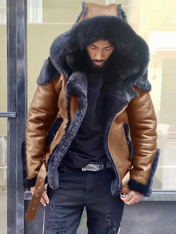 Herrenjacke Matteo mit Kunstfellkapuze