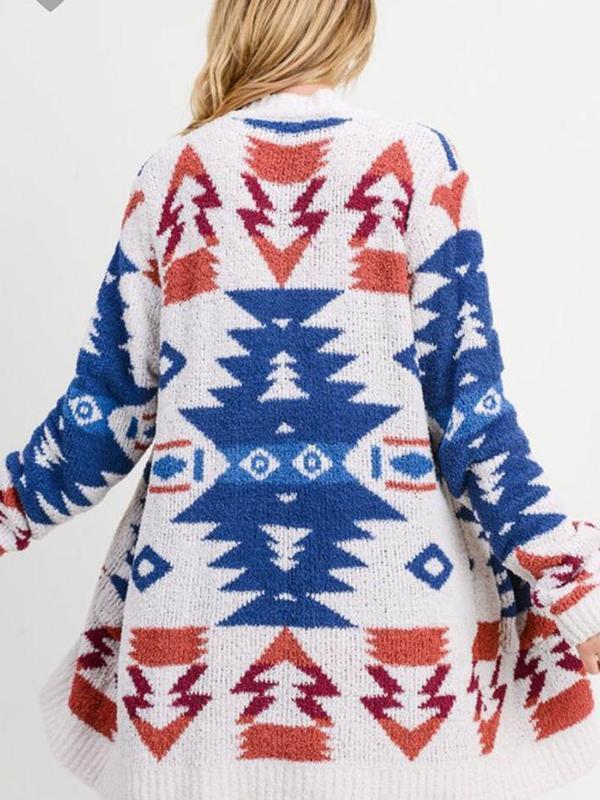 ModeGeist | Boheme Cardigan mit Ethnischem Muster Weich und Warm Einzigartiges Design