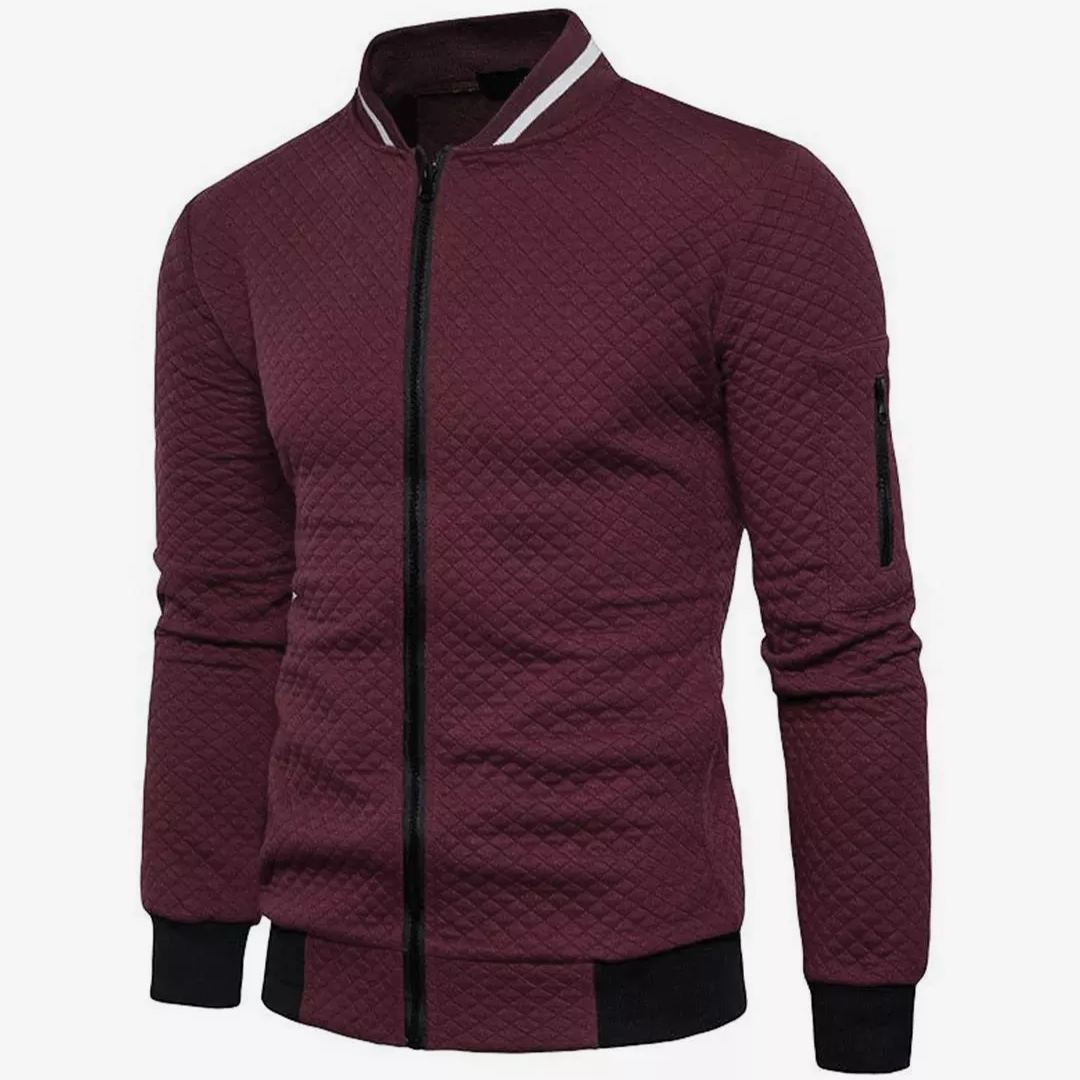 ModeGeist | Jacquard Zip-Bomberjacke