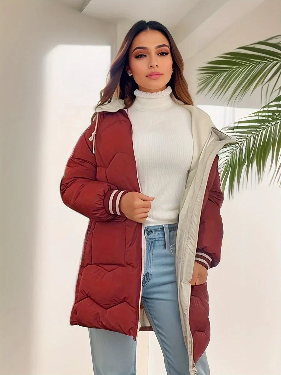 ModeGeist | Mantel mit Kapuze und Reißverschluss für Frauen