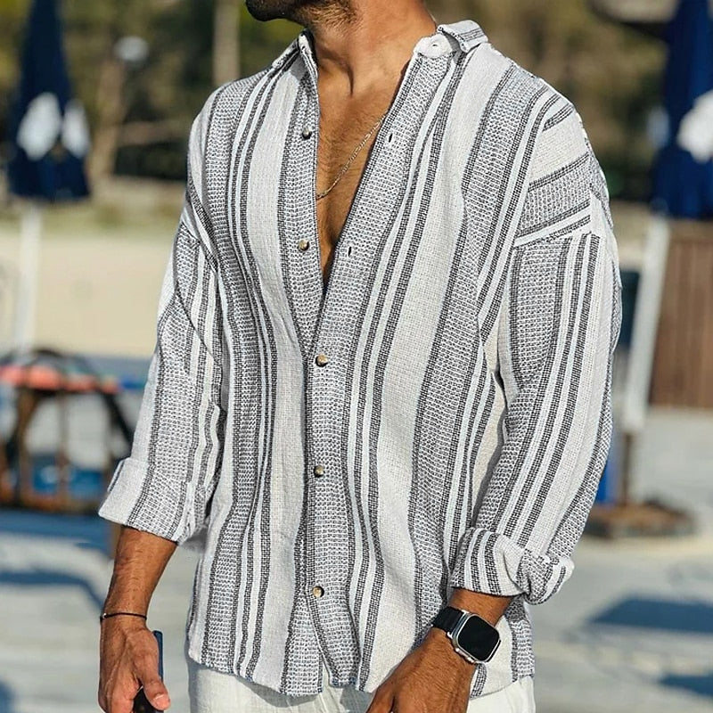 Roscoe: Herren Hemd mit Streifen im Vintage-Stil