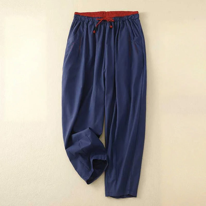 MODEGEIST Damen Sommer-Hose Relaxed Fit Leichter Stoff Bequem