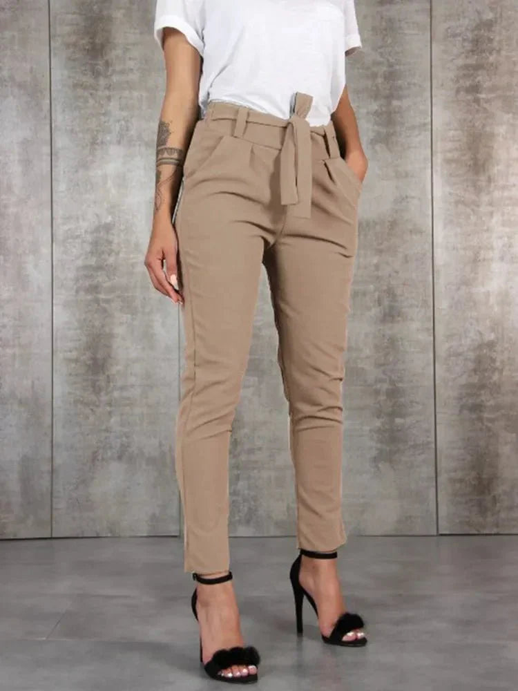 ModeGeist | Hochtaillen Damenhose mit Gürtel