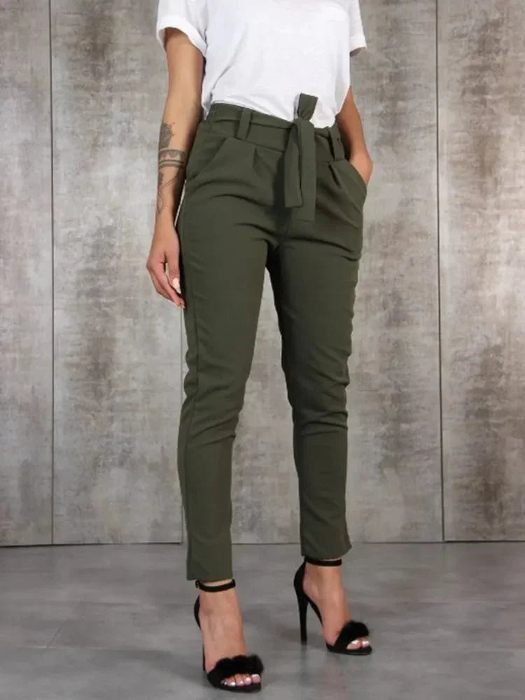ModeGeist | Hochtaillen Damenhose mit Gürtel