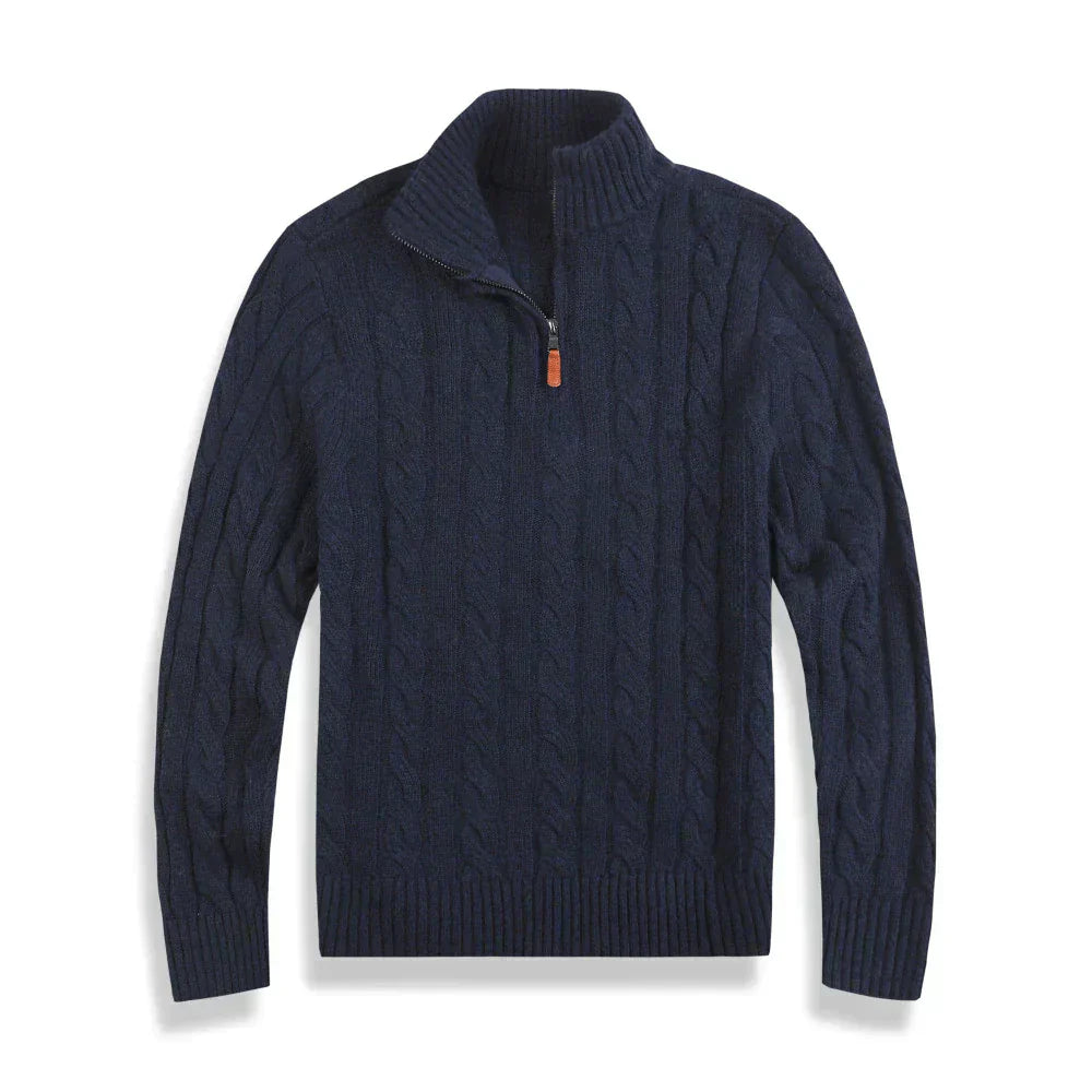 Herren-Pullover mit kurzem Zipper