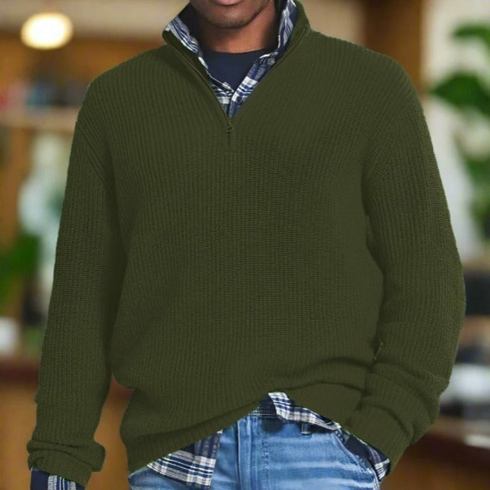 HUGH Strickpullover mit 1/4-Reißverschluss