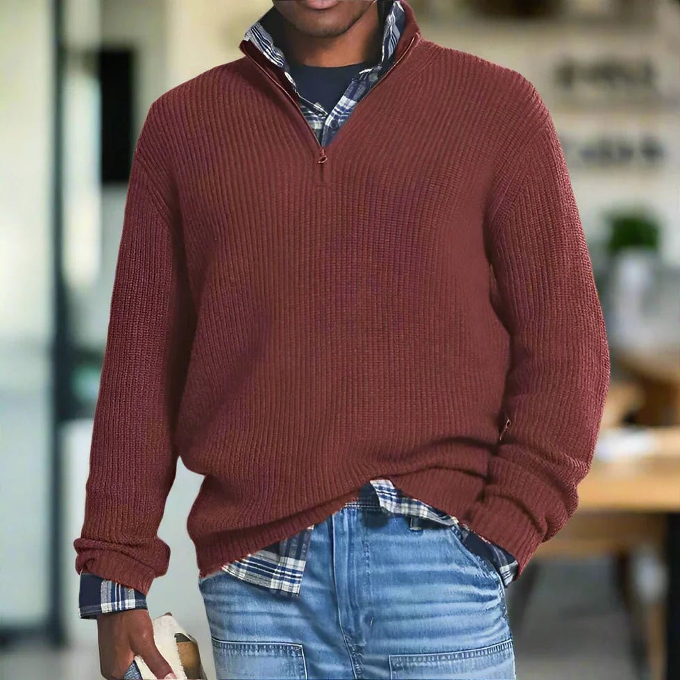 HUGH Strickpullover mit 1/4-Reißverschluss