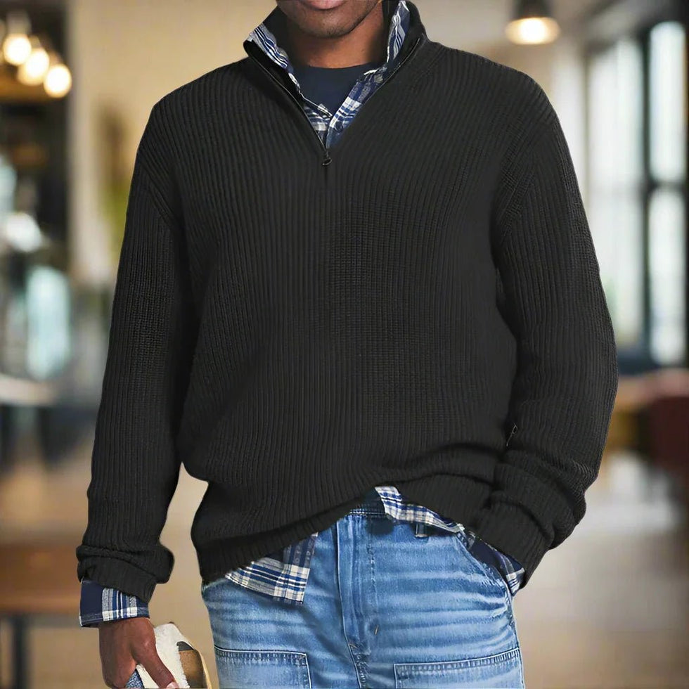 HUGH Strickpullover mit 1/4-Reißverschluss