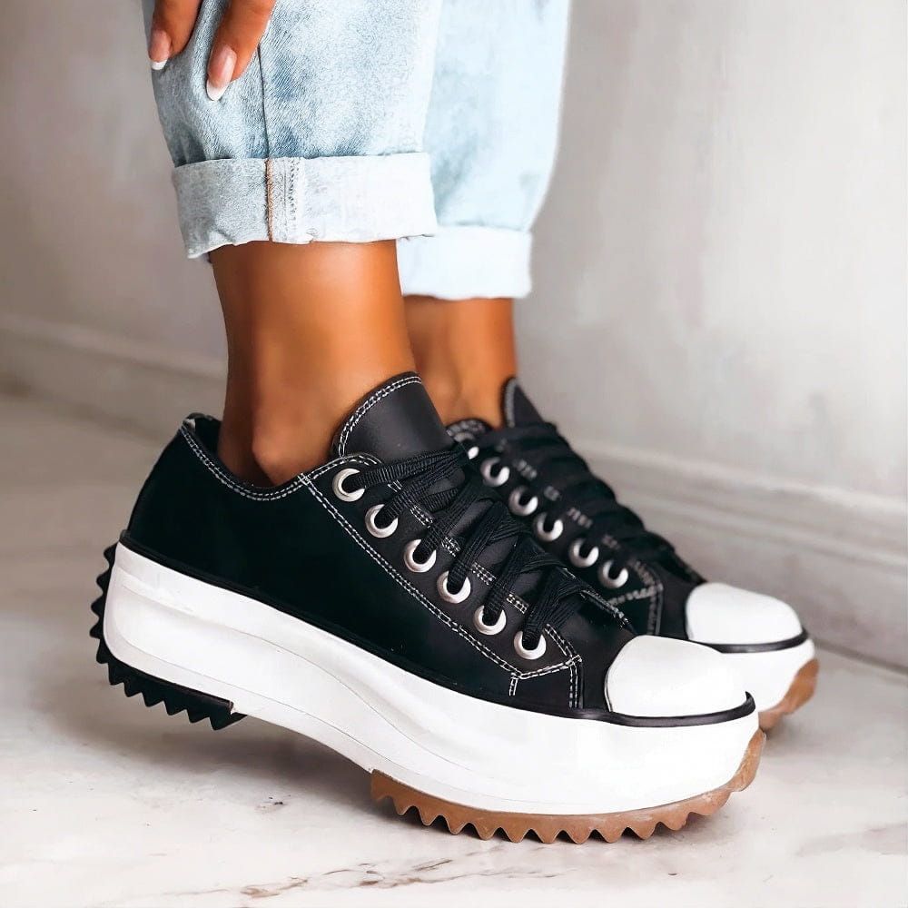 MODEGEIST Damen Sneakers Schwarz Leicht Atmungsaktiv
