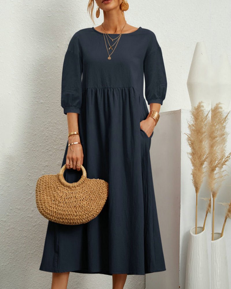 Almutta Maxikleid mit Laternenärmeln für den Sommer