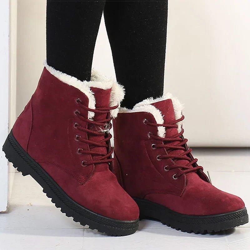 MODEGEIST Damen Winter Stiefel Kunstfell Fütterung Wasserdicht