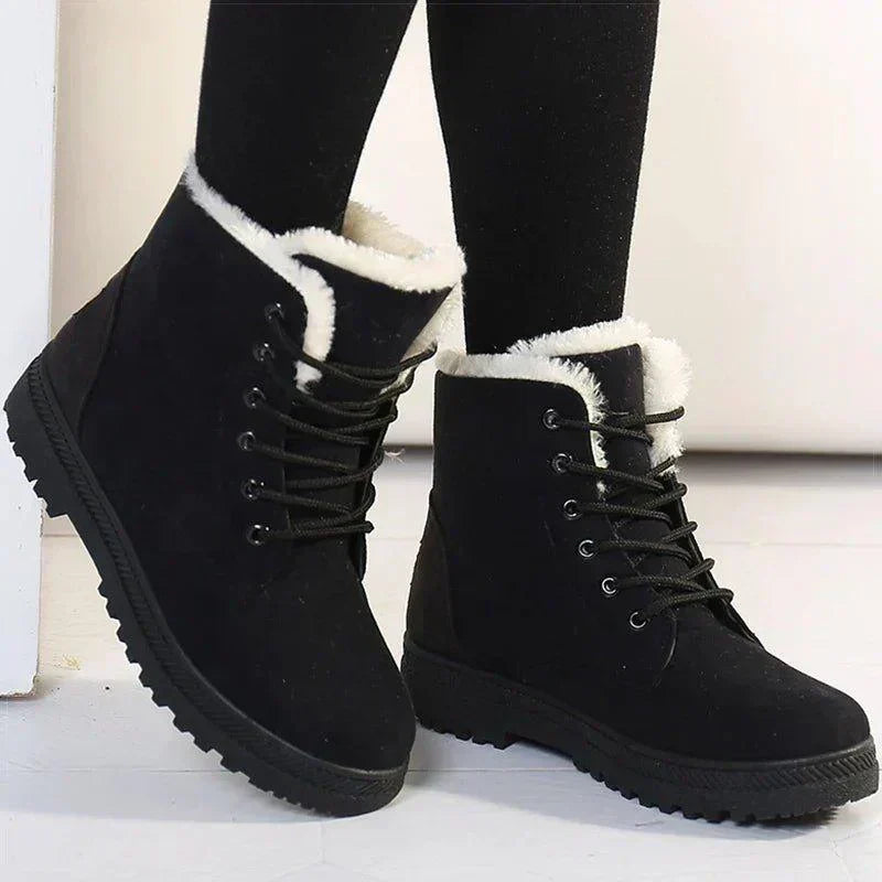 MODEGEIST Damen Winter Stiefel Kunstfell Fütterung Wasserdicht
