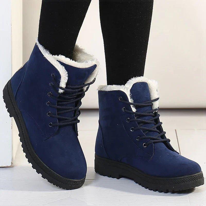 MODEGEIST Damen Winterstiefel Isoliert Kunstfell Robust Warme Stiefel